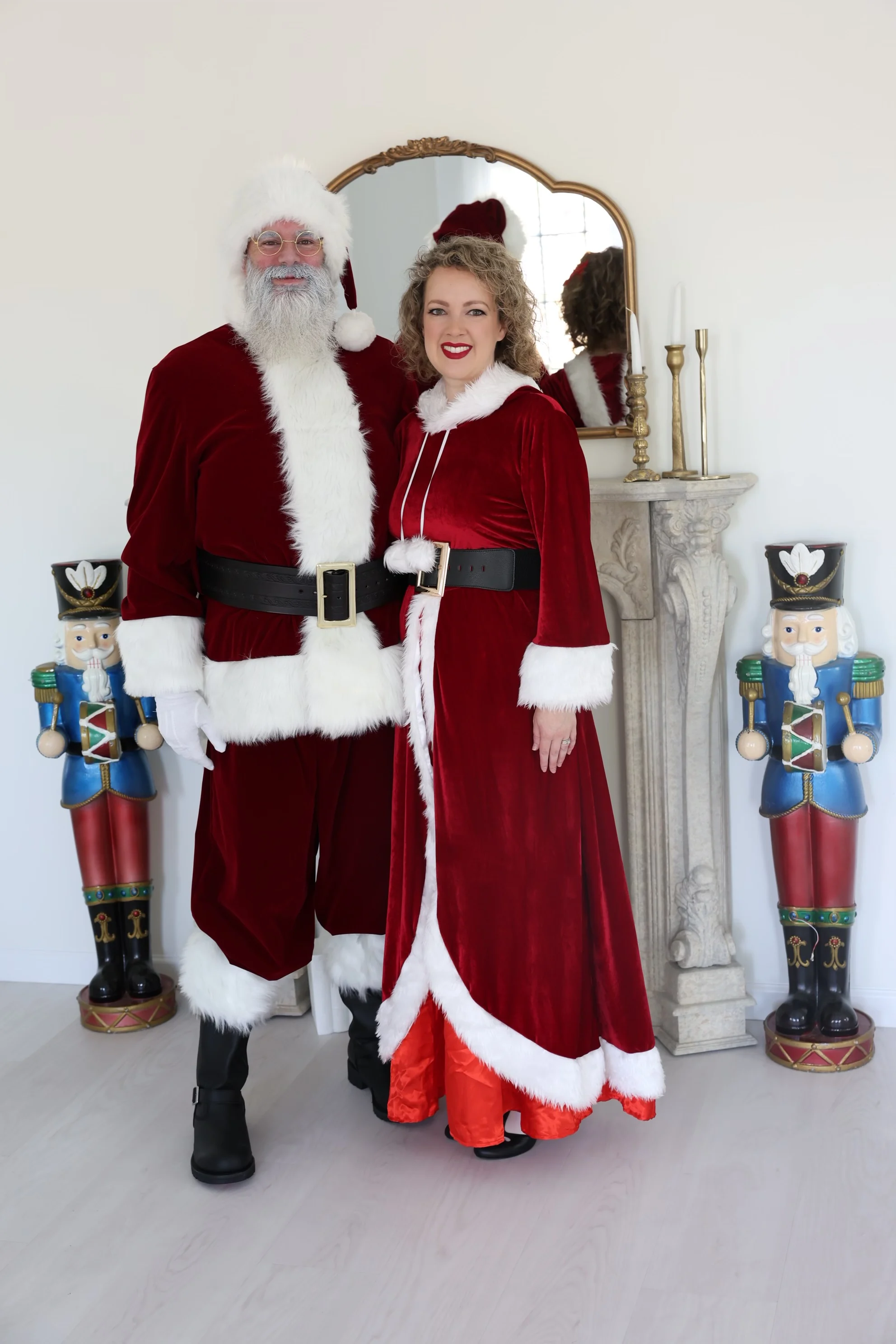 Santa and Mrs. Claus in a professional Christmas portrait